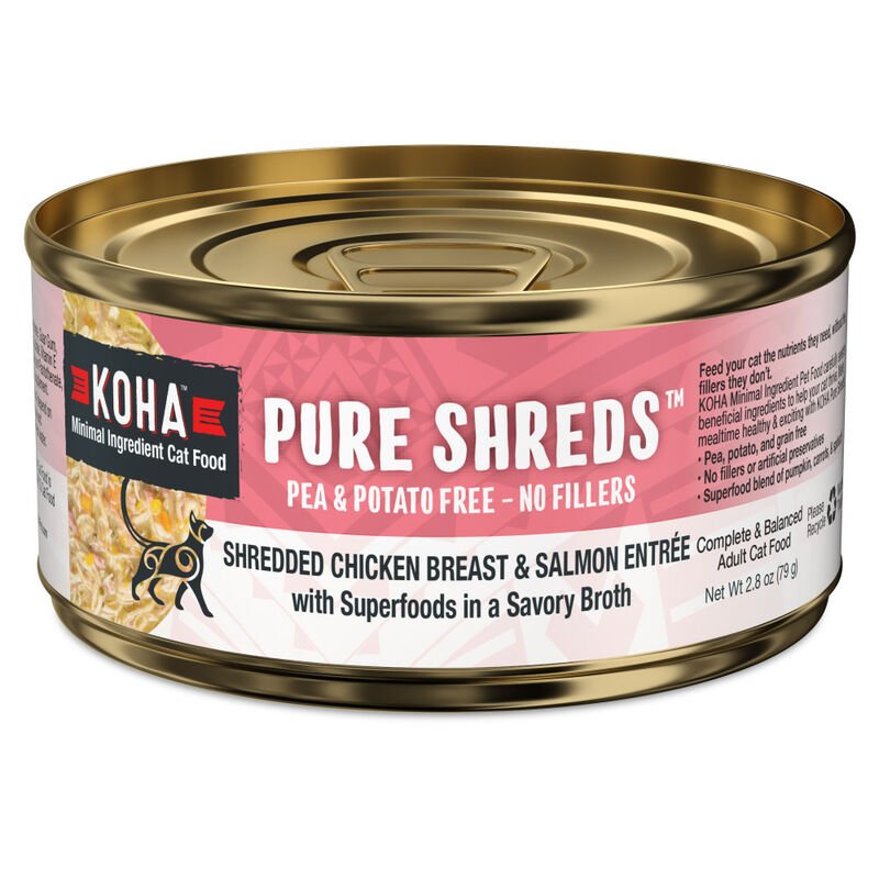 Koha Wet Cat Food Pure Shreds Shredded Chicken Breast & Salmon Entrée