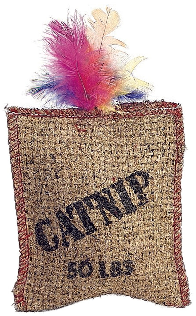 SPOT Catnip Cat Toy Jute & Feather Sack