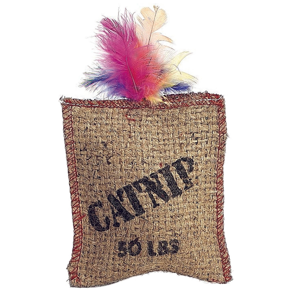 SPOT Catnip Cat Toy Jute & Feather Sack