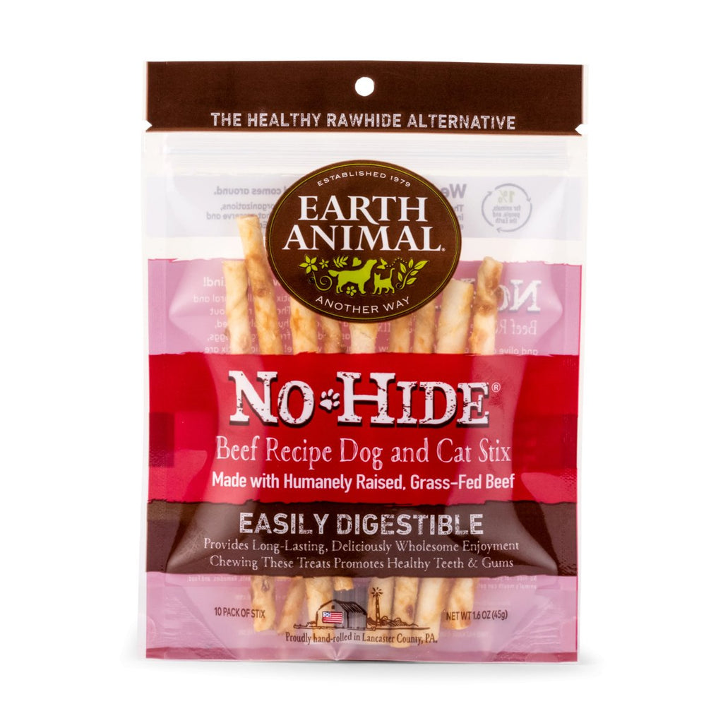 Earth Animal Dog Treat No-Hide Beef STIX 10 count