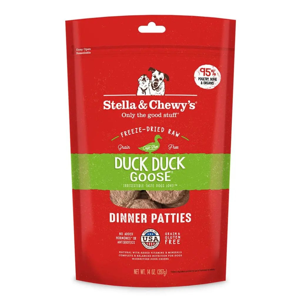 Stella &amp; Chewy's Freeze-Dried Dog Food Duck Duck Goose Dinner Patties