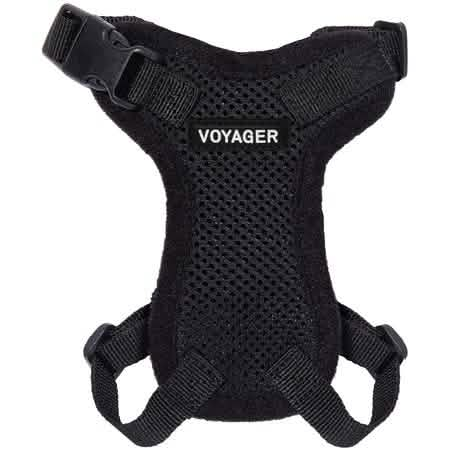 Voyager Dog Harnesses Step In Lock Black with Black Trim for Dogs - XXXS Size