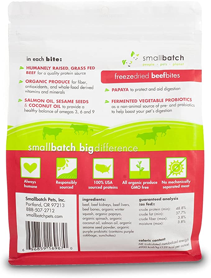 SmallBatch Dog &amp; Cat Food Topper Freeze-Dried BeefBites