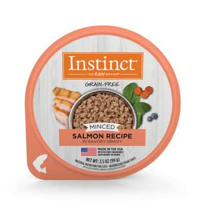 Instinct Pet Food Real Salmon Minced Cat Food Cup, 3.5 Oz Size