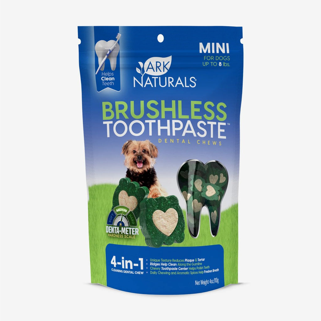 Ark Naturals Dog Treat Brushless Toothpaste 4-in-1 Dental Chews Mini