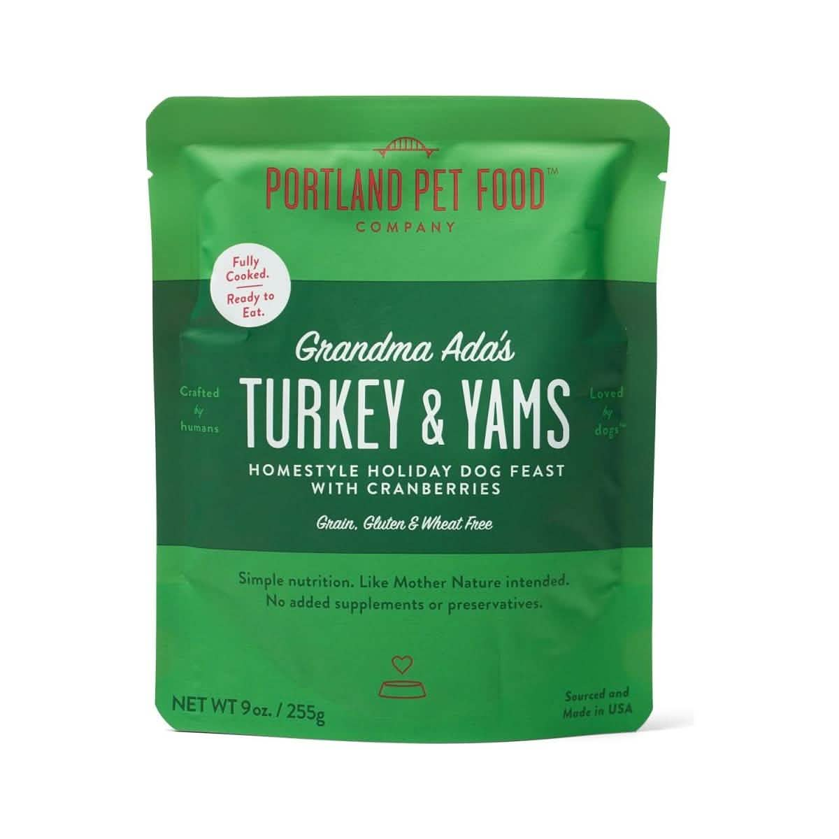 Portland Pet Food Company Cooked Refrigerated Dog Food Grandma Ada's Turkey & Yams