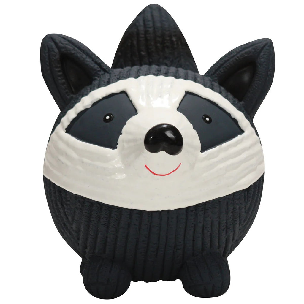 Huggle Hounds Dog Toy Ruff-Tex Latex Ball Reggie Raccoon