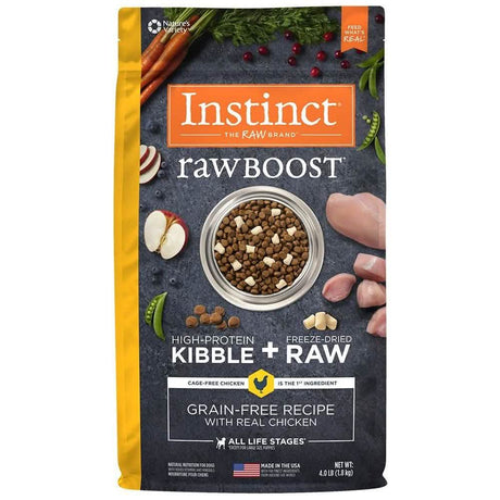 Instinct Pet Food Grain Free Raw Boost Real Chicken Recipe Dry Dog Food, 4Lbs