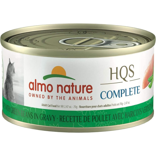 Almo Nature Wet Cat Food HQS Complete Chicken Recipe with Green Beans in Gravy