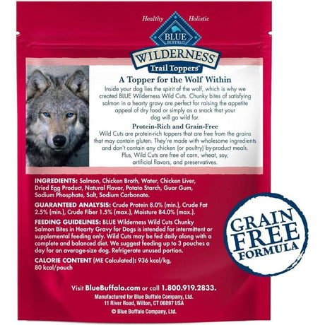 Blue Buffalo Wet Dog Food Wilderness Trail Toppers Wild Cuts Chunky Salmon Bites