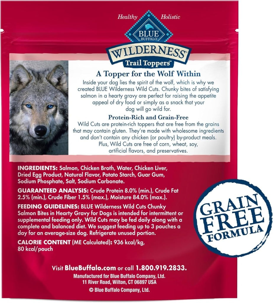 Blue Buffalo Wet Dog Food Wilderness Trail Toppers Wild Cuts Chunky Salmon Bites