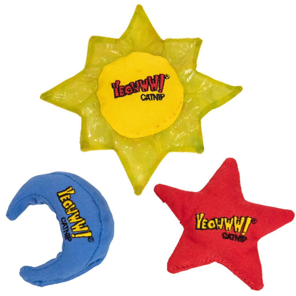 Yeowww! Catnip Cat Toy Sun, Moon & Stars (3 Pack)