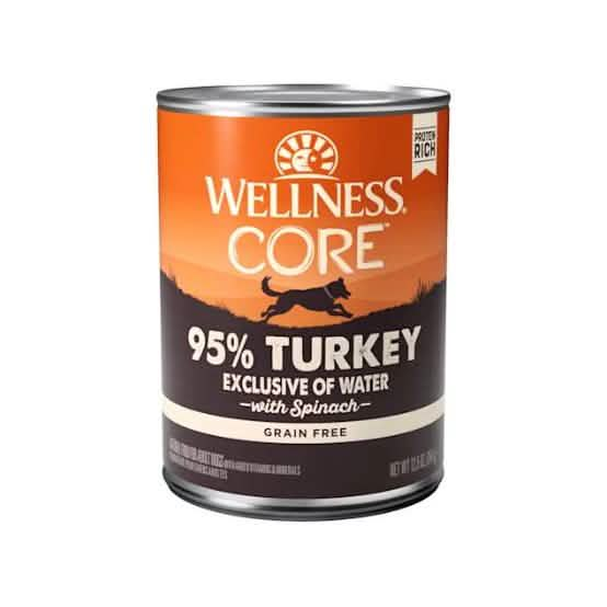 Wellness Wet Dog Food Core 95% Turkey with Spinach