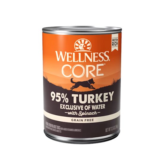 Wellness Wet Dog Food Core 95% Turkey with Spinach