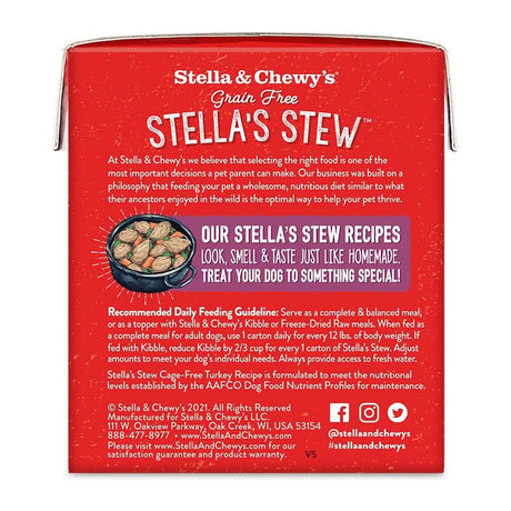 Stella & Chewy's Wet Dog Food Stella's Stew Cage-Free Turkey Recipe