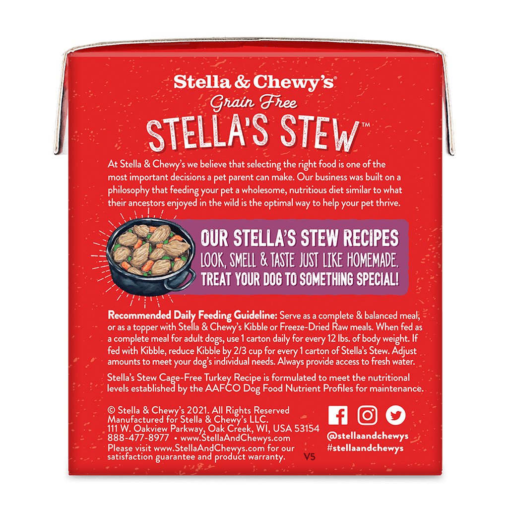 Stella & Chewy's Wet Dog Food Stella's Stew Cage-Free Turkey Recipe