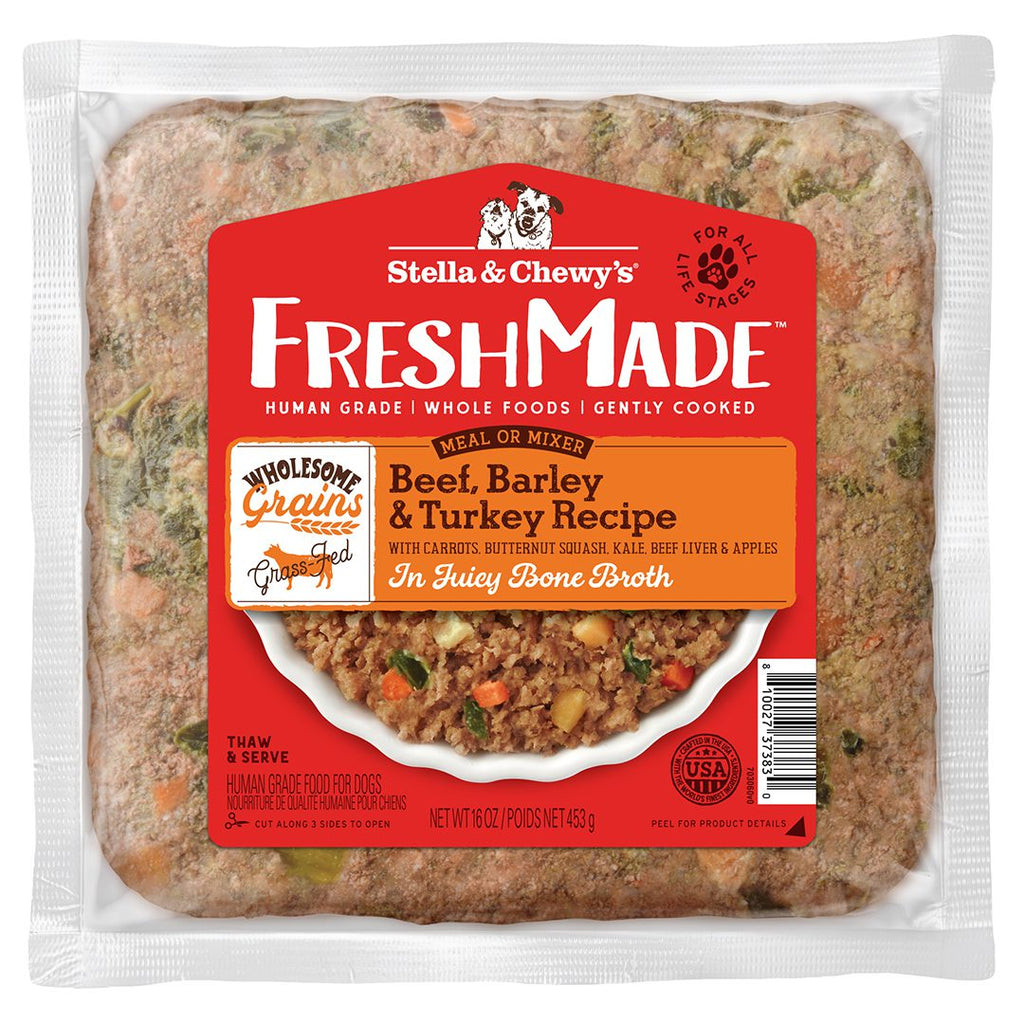 Stella & Chewy's Cooked Frozen Dog Food FreshMade Beef, Barley & Turkey Recipe