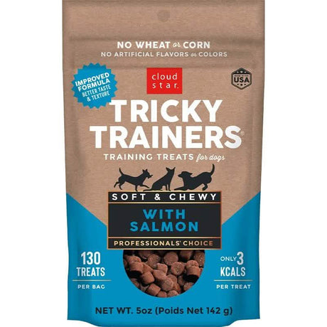 Cloud Star Dog Treat Tricky Trainers Soft &amp; Chewy with Salmon