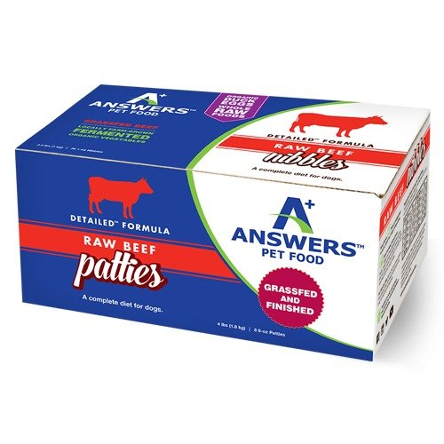 Answers Raw Frozen Dog Food Detailed Formula Beef Patties