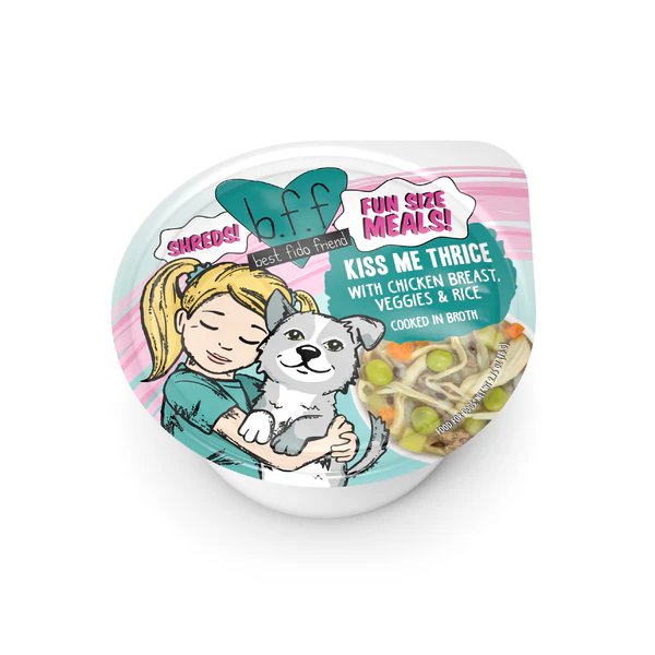 Weruva Wet Dog Food Cup BFF Kiss Me Thrice with Chicken Breast, Veggies & Rice in Broth