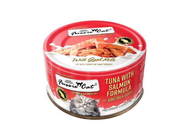 Fussie Cat Wet Cat Food Tuna with Salmon Formula in Goat Milk Gravy