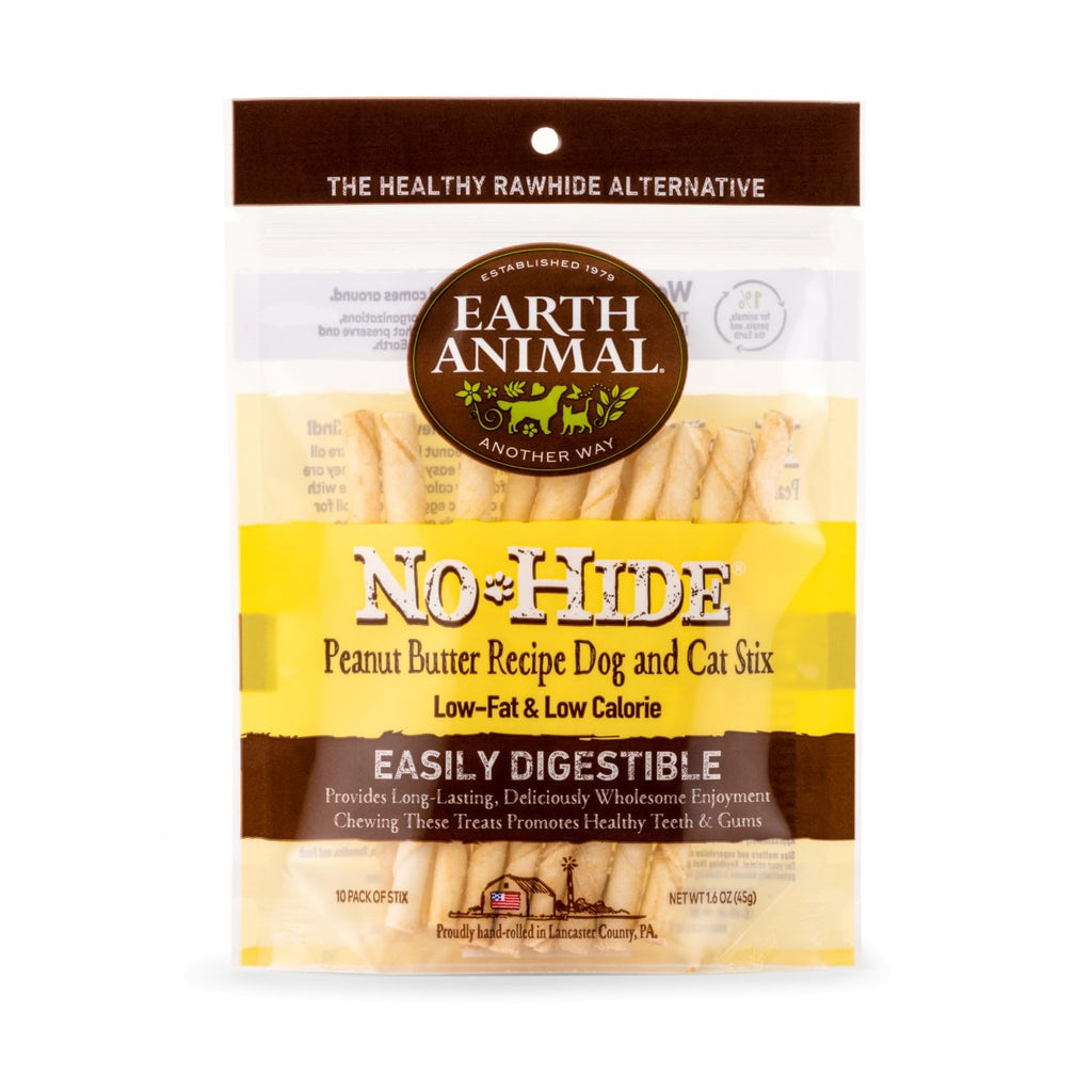 Earth Animal Dog Treat No-Hide Peanut Butter STIX 10 count