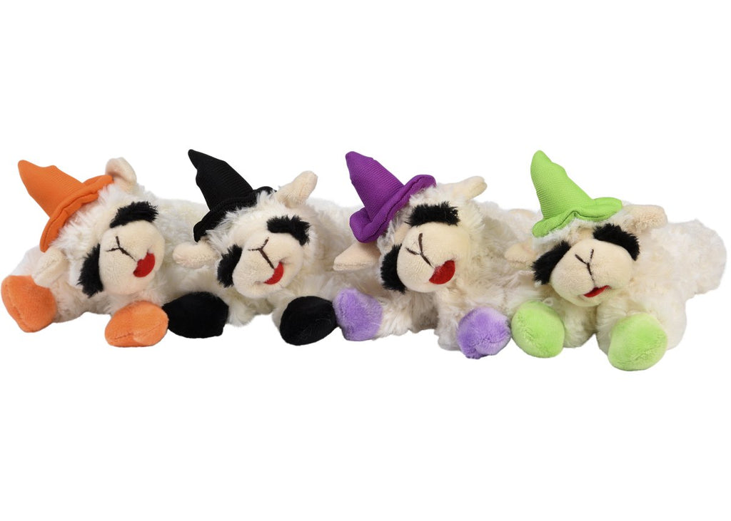 Multipet Dog Toy Halloween Lamb Chop with Witch Hat