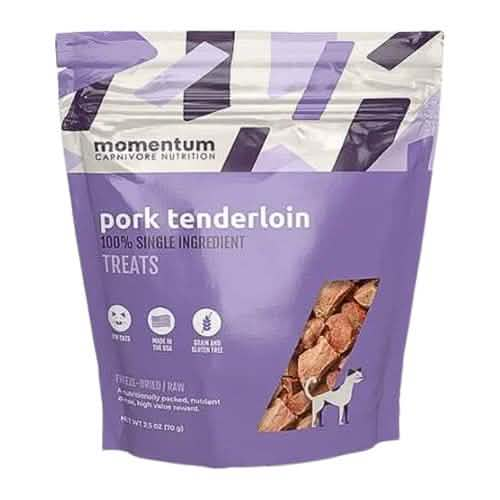 Momentum Cat Pork Tenderloin Treats, 2.5oz Pack - Flavorful Grain Free Cat Snacks