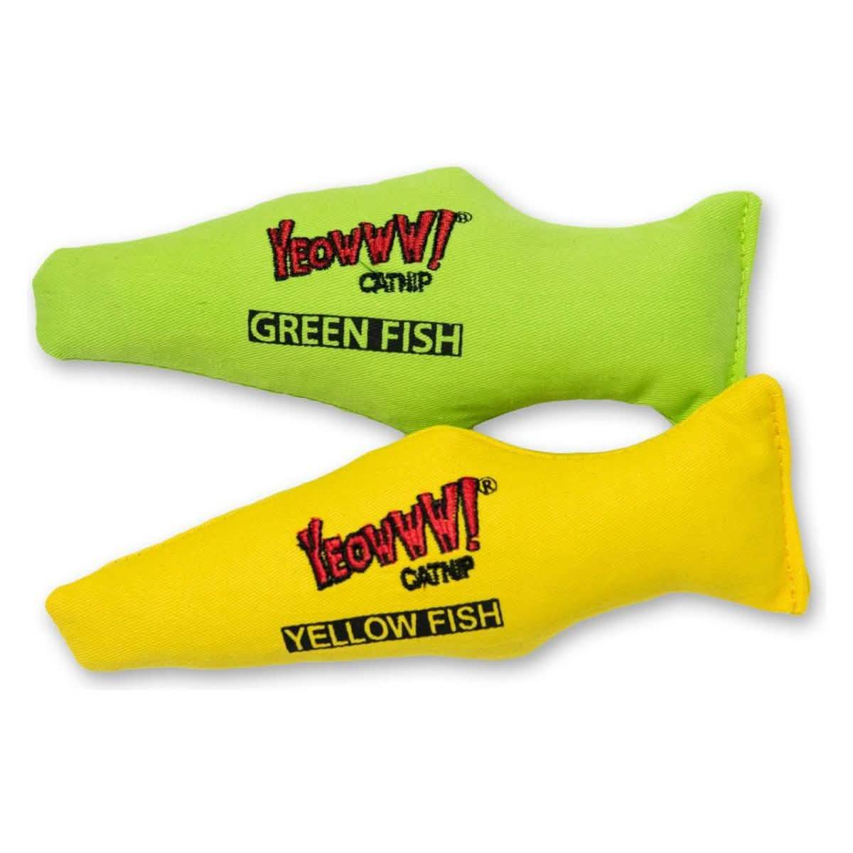 Yeowww! Catnip Cat Toy Yellow and Green Fish