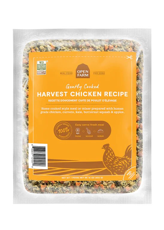 Open Farm Cooked Frozen Dog Food Harvest Chicken Recipe