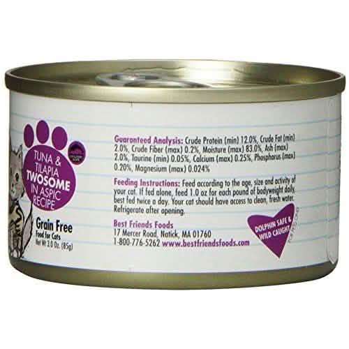 Weruva Cat BFF Twosome Tuna and Tilapia in Gelée, 3 Ounce Pack of 12