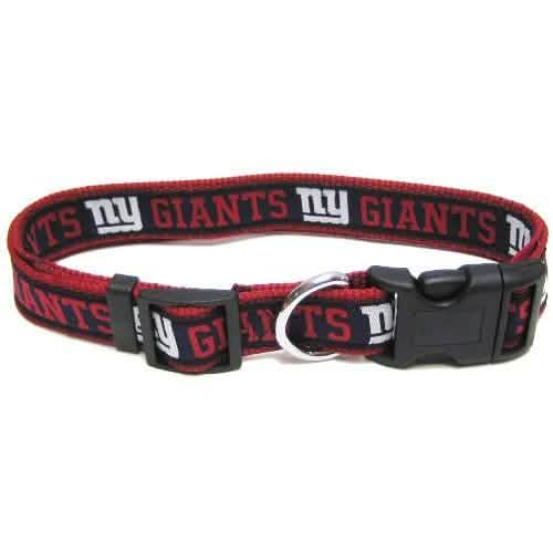 Pets First Medium Size Heavy-Duty Durable Adjustable NFL NY Giants Dog Collar