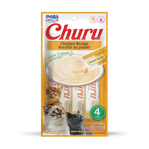 Inaba Cat Treat Churu Chicken Recipe 4 count