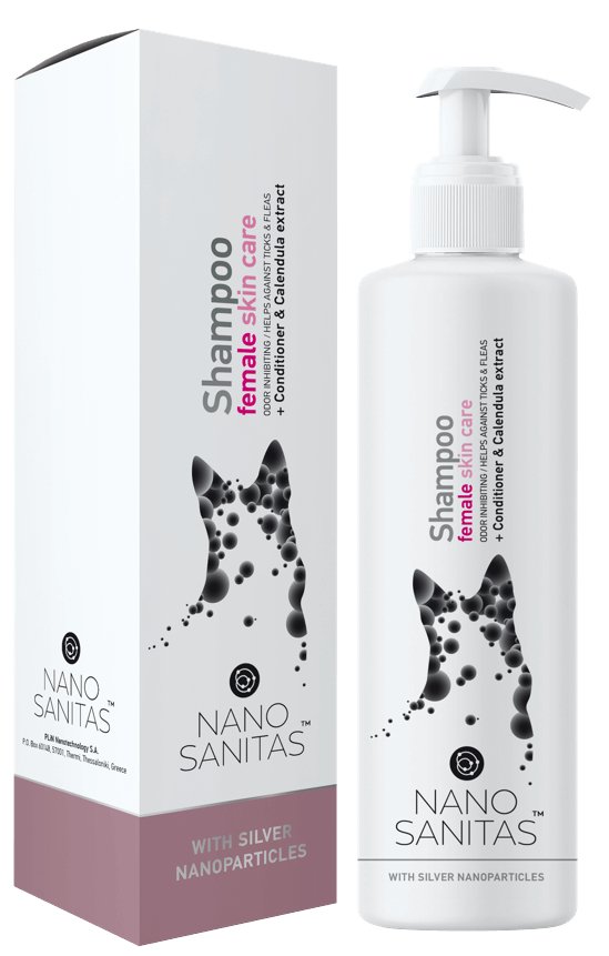 NanoSanitas Shampoo & Conditioner Female Skin Care with Silver NanoParticles for Dogs with Short Hair