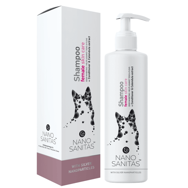 NanoSanitas Shampoo & Conditioner Female Skin Care with Silver NanoParticles for Dogs with Short Hair