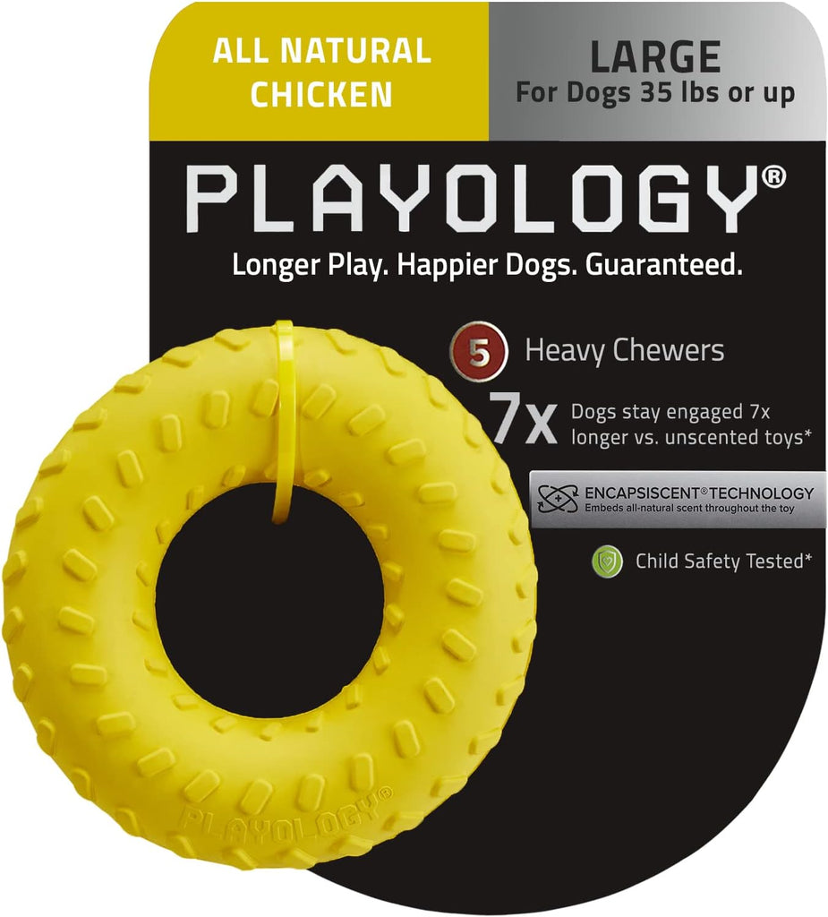 Playology Dog Toy Dual Layer Ring - Chicken Scent