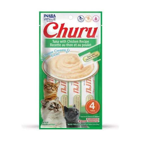 Inaba Cat Treat Churu Tuna with Chicken Recipe 4 count