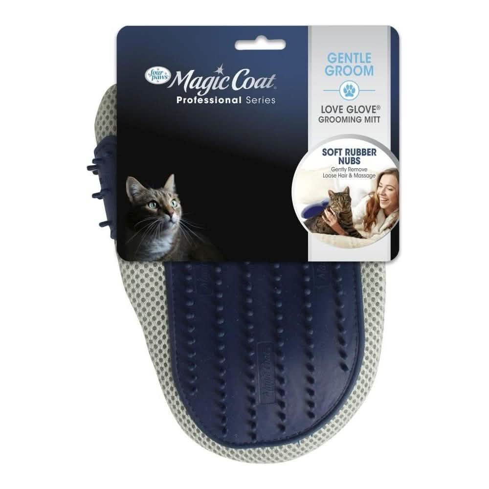 Four Paws Magic Coat Gentle Groom Love Glove Grooming Mitt for Cats