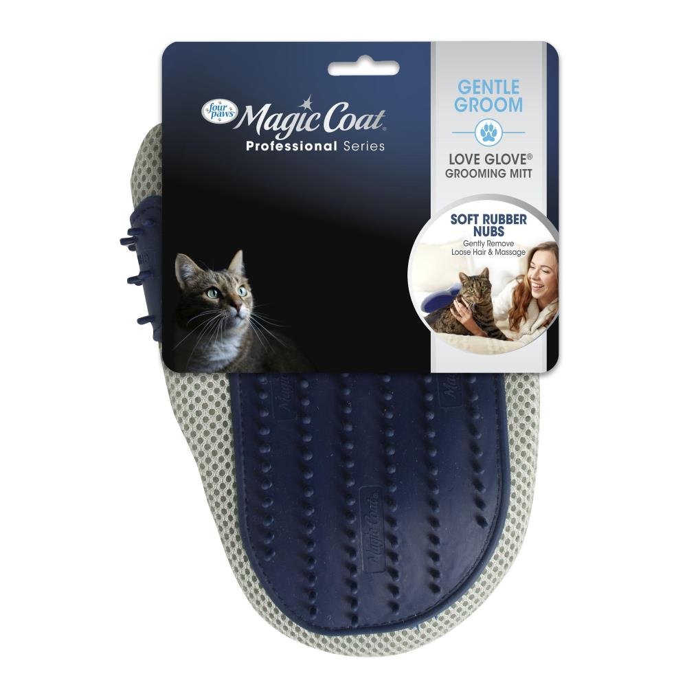 Four Paws Magic Coat Gentle Groom Love Glove Grooming Mitt for Cats