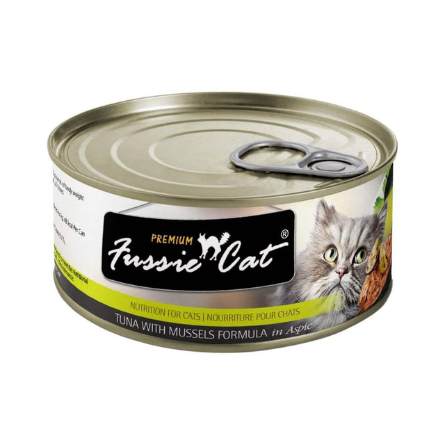 Fussie Cat Wet Cat Food Premium Tuna with Mussels Formula in Aspic