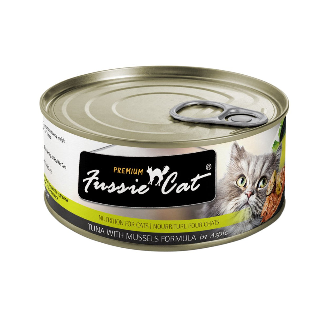 Fussie Cat Wet Cat Food Premium Tuna with Mussels Formula in Aspic