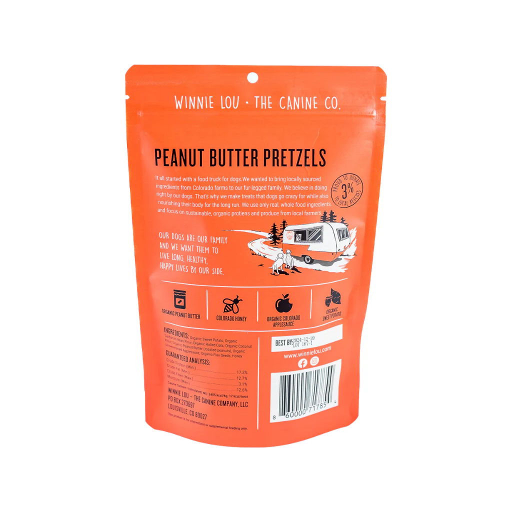 Winnie Lou Dog Treat Peanut Butter Pretzels