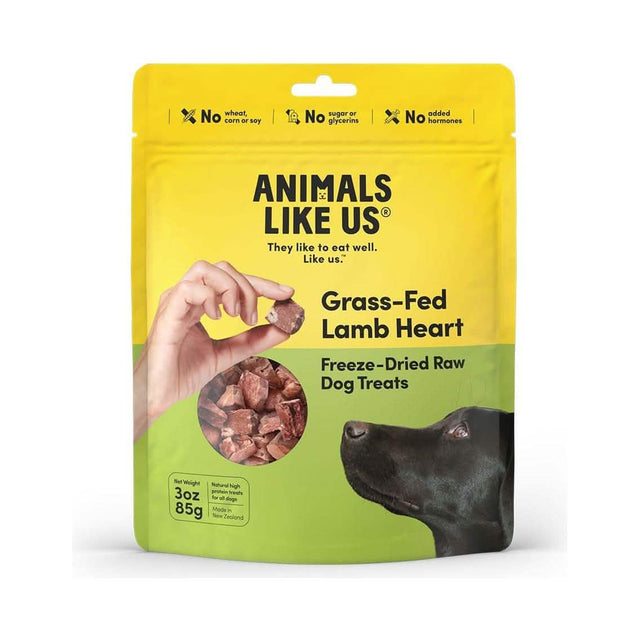 Animals Like Us Dog Treat Freeze-Dried Raw Grass-Fed Lamb Hearts