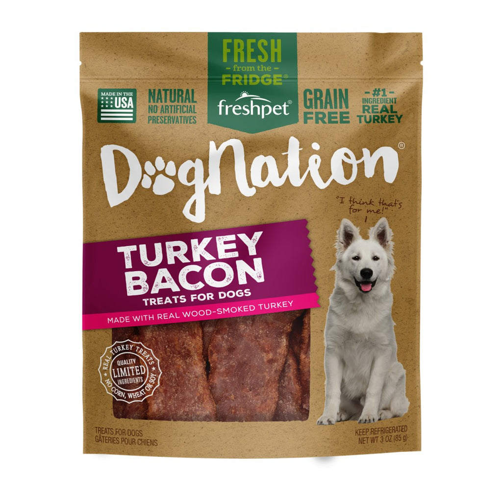 FreshPet Dognation Cooked Refrigerated Dog Treat Turkey Bacon