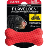 Playology Dog Toy Dual Layer Bone - Beef Scent