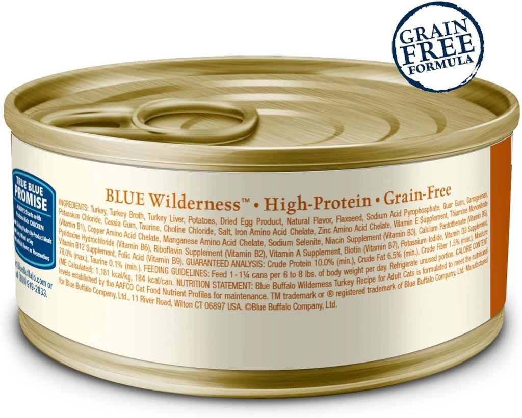 Blue Buffalo Wet Cat Food Wilderness Turkey Recipe for Adult Cats