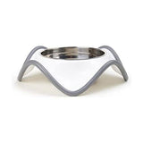 PetRageous Designs Stainless Steel Milos White 4-Cup Bowl for Cats and Dogs