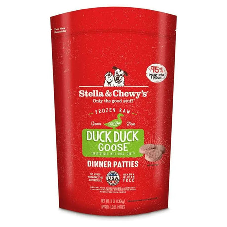 Stella & Chewy's Raw Frozen Dog Food Duck Duck Goose Dinner Patties