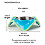 PetRageous Designs 1.5-Cup Stainless Steel Milos Teal Bowl for Cats and Dogs