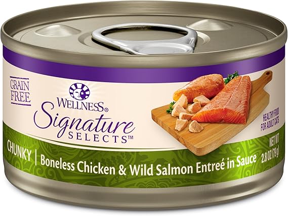 Wellness Wet Cat Food Core Signature Selects Chunky Boneless Chicken & Wild Salmon Entrée in Sauce